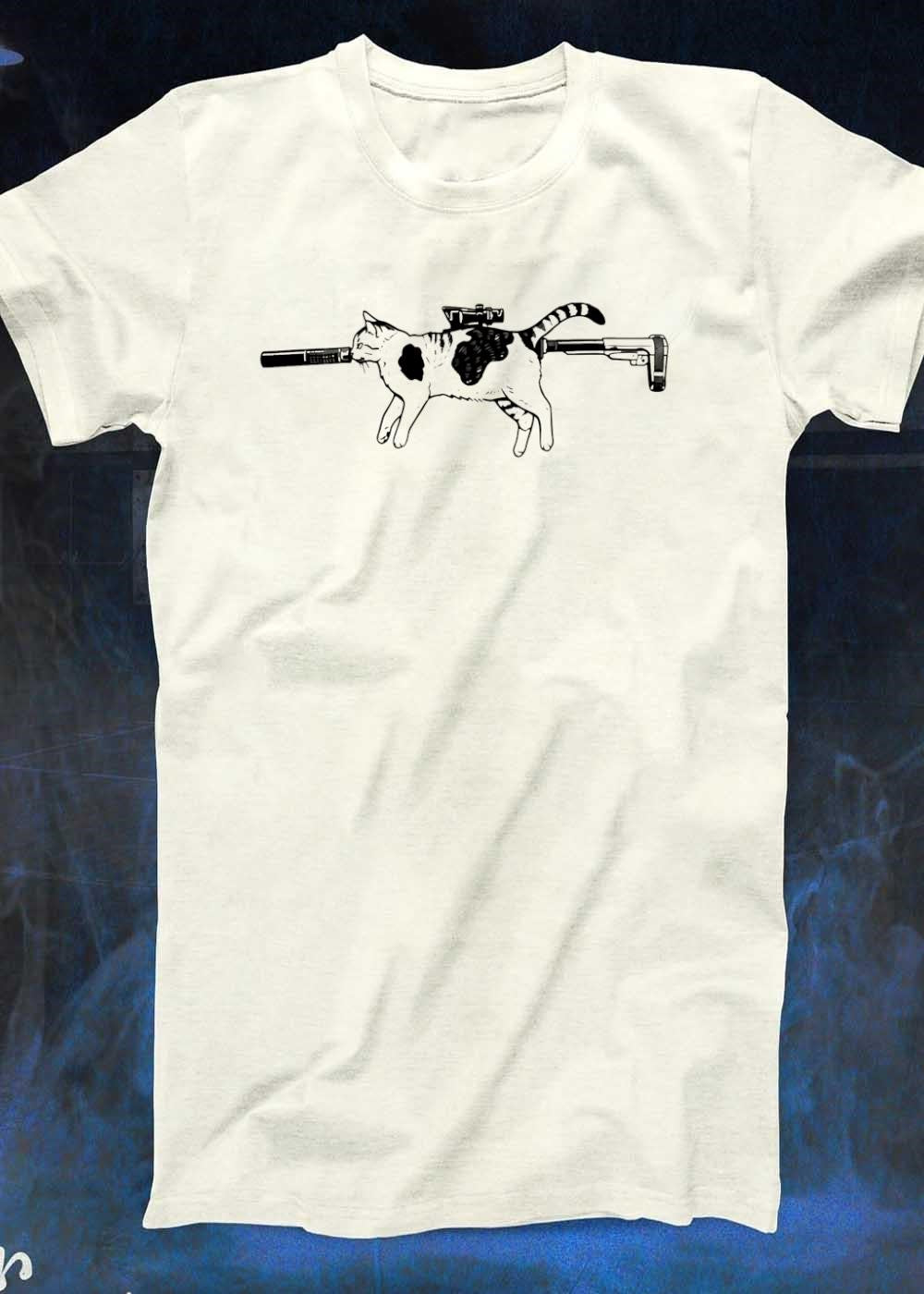 Silent Purr Tactical Feline Sniper Scope Rifle Suppressor Cat T-Shirt