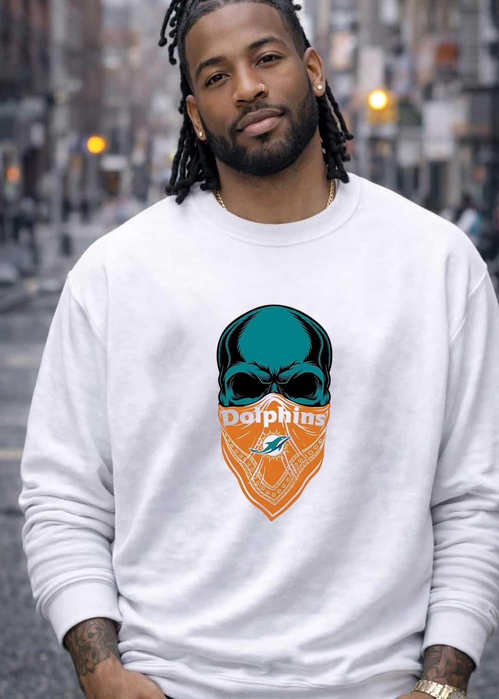 Skull Bandana Miami Dolphins Shirt