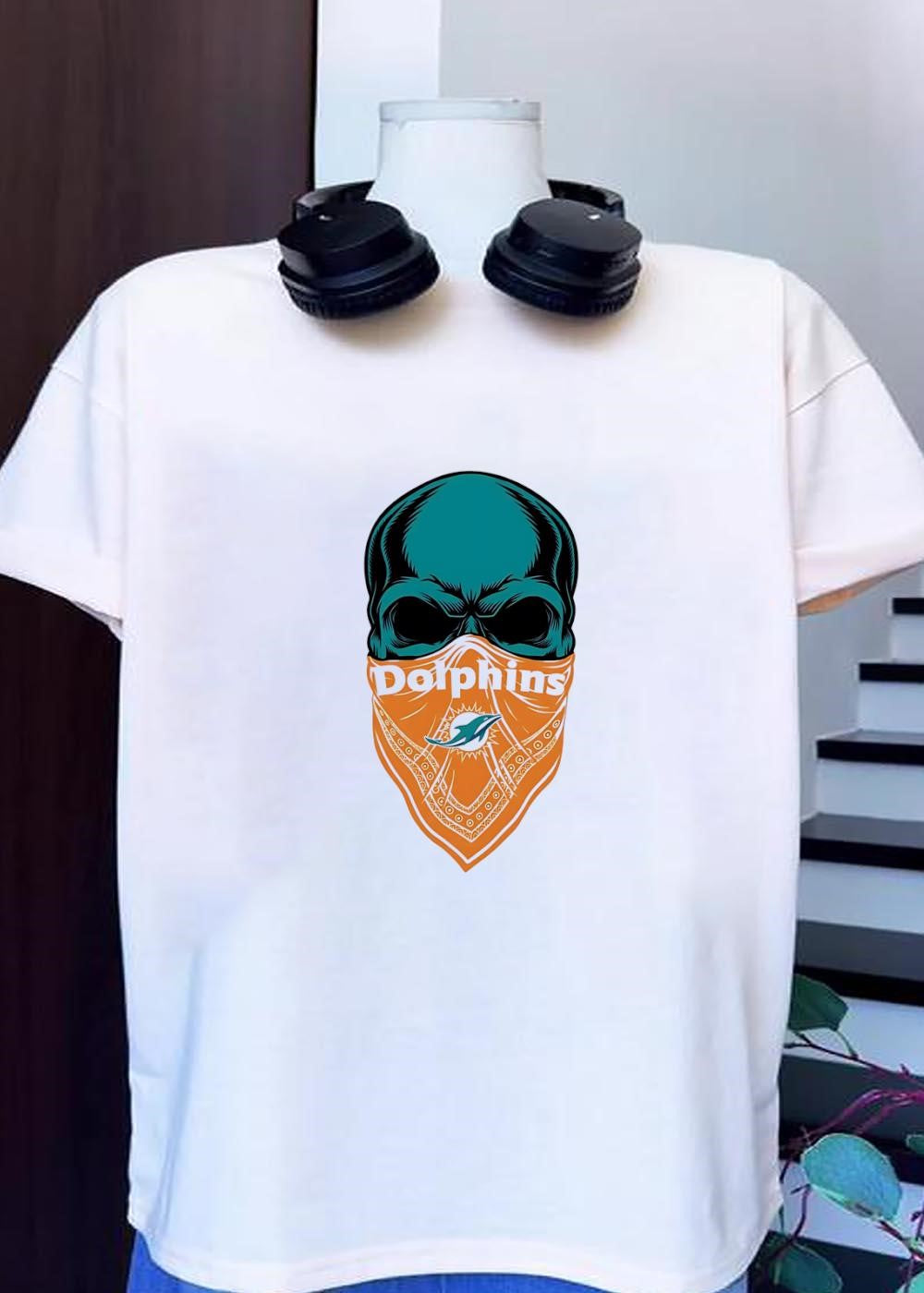 Skull Bandana Miami Dolphins Shirt