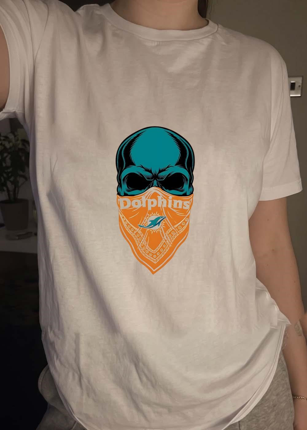 Skull Bandana Miami Dolphins Shirt