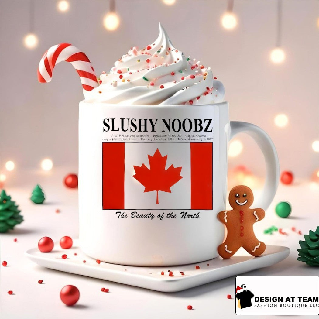 Slushy Noobz Canada Facts The Beauty of the North Canada flag shirt