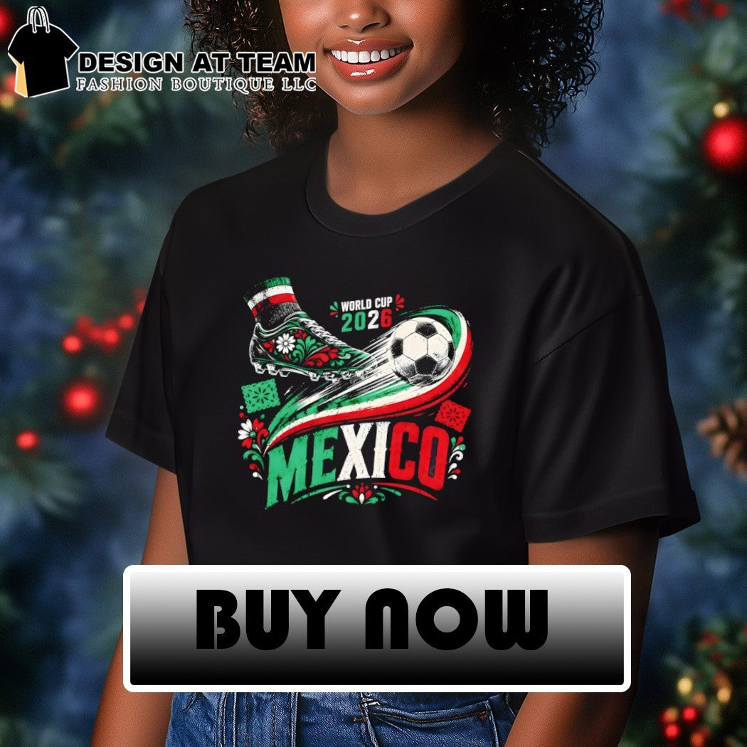 Soccer Cleat Ball and Mexico World Cup 2026 Floral Motif Sport shirt