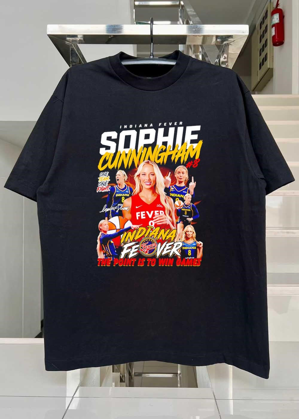 Sophie Cunningham Signature One Team Fight The Point Is to Win Games Indiana Fever Shirt