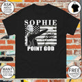 Sophie Cunningham point God Indiana Fever American flag black and white signature shirt