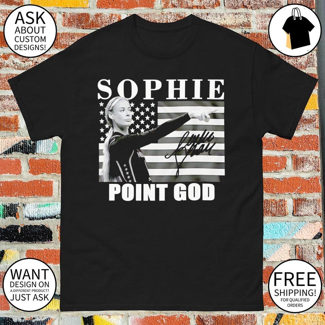 Sophie Cunningham point God Indiana Fever American flag black and white signature shirt