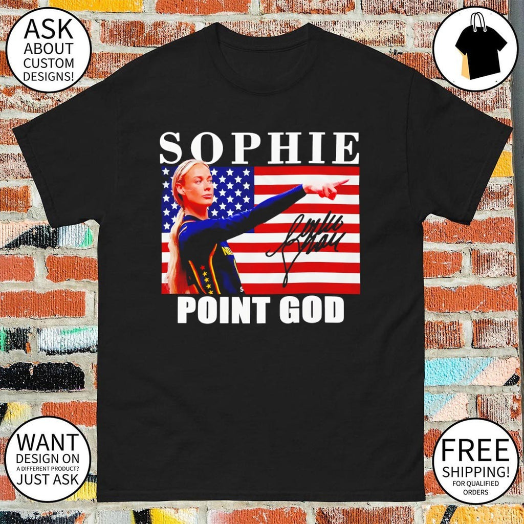 Sophie Cunningham point God Indiana Fever American flag signature shirt