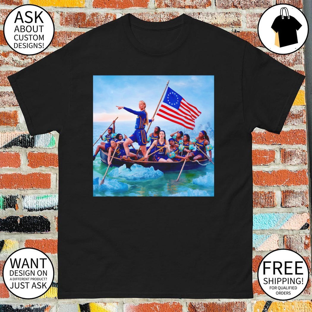 Sophie Cunningham x George Washington Washington Crossing the Delaware Indiana Fever Basketball parody shirt