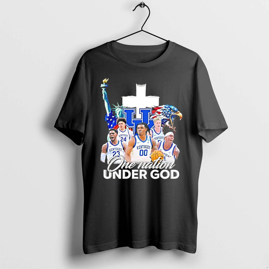 Statue Of Liberty Eagle And Kentucky Wildcats Players One Nation Under God Tshirts Sweater