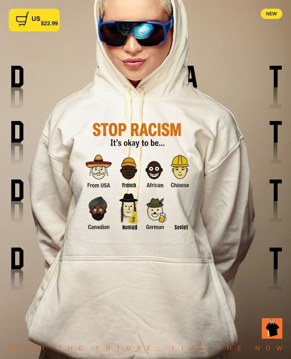 Stop racism it’s okay to be from USA French African Chinese Canadian Nomad German Soviet shirt