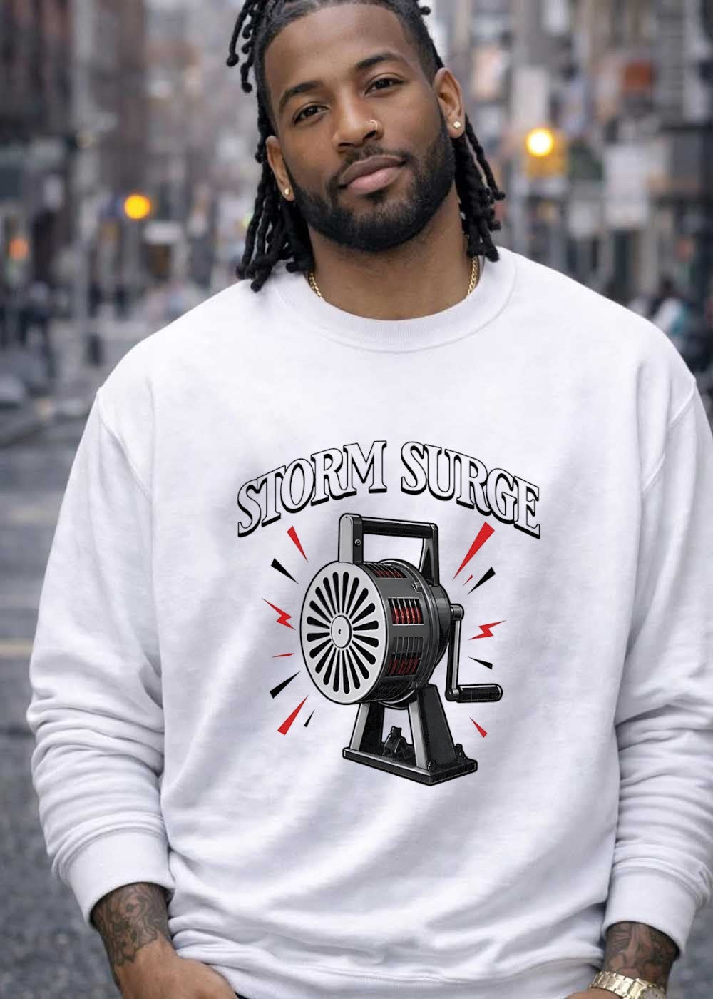 Storm Surge Hand Crank Air Raid Siren Graphic T-Shirt