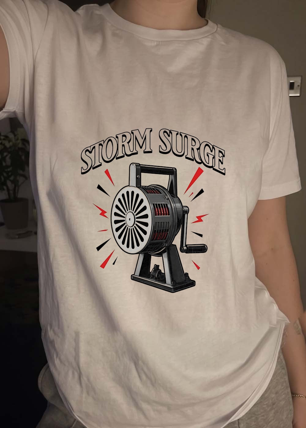 Storm Surge Hand Crank Air Raid Siren Graphic T-Shirt
