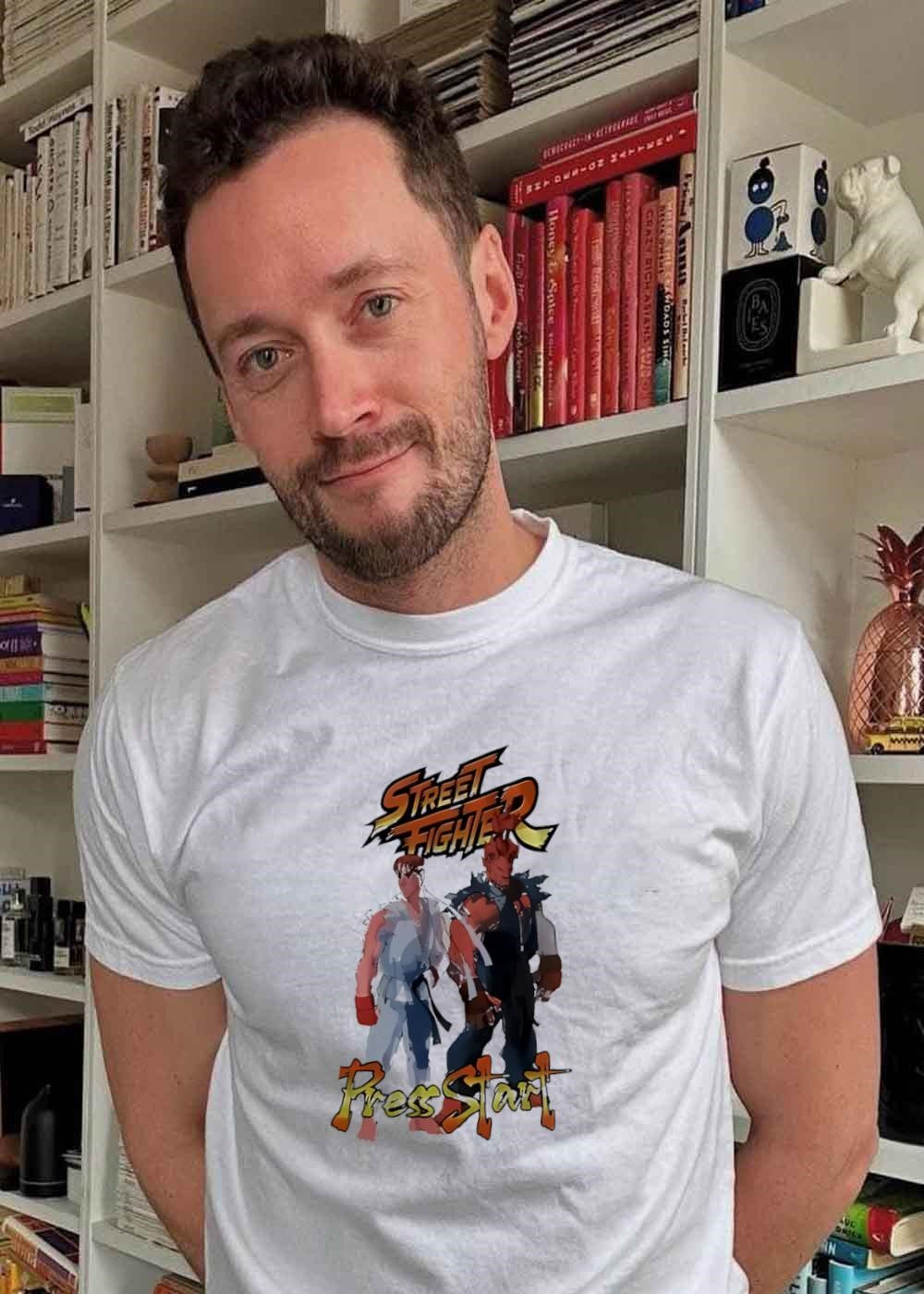 Street Fighter Ryu and Akemi Press Start T-Shirt