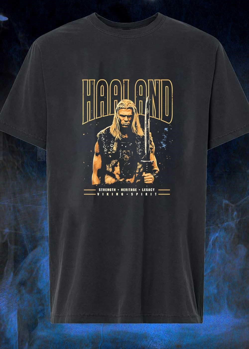 Strength Heritage Legacy Viking Spirit Haaland Warrior With Sword T-Shirt