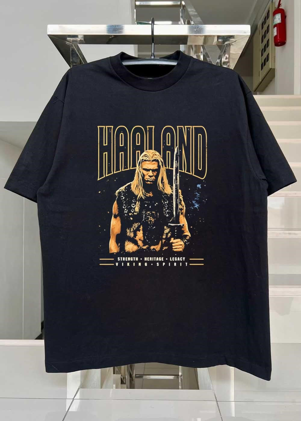 Strength Heritage Legacy Viking Spirit Haaland Warrior With Sword T-Shirt