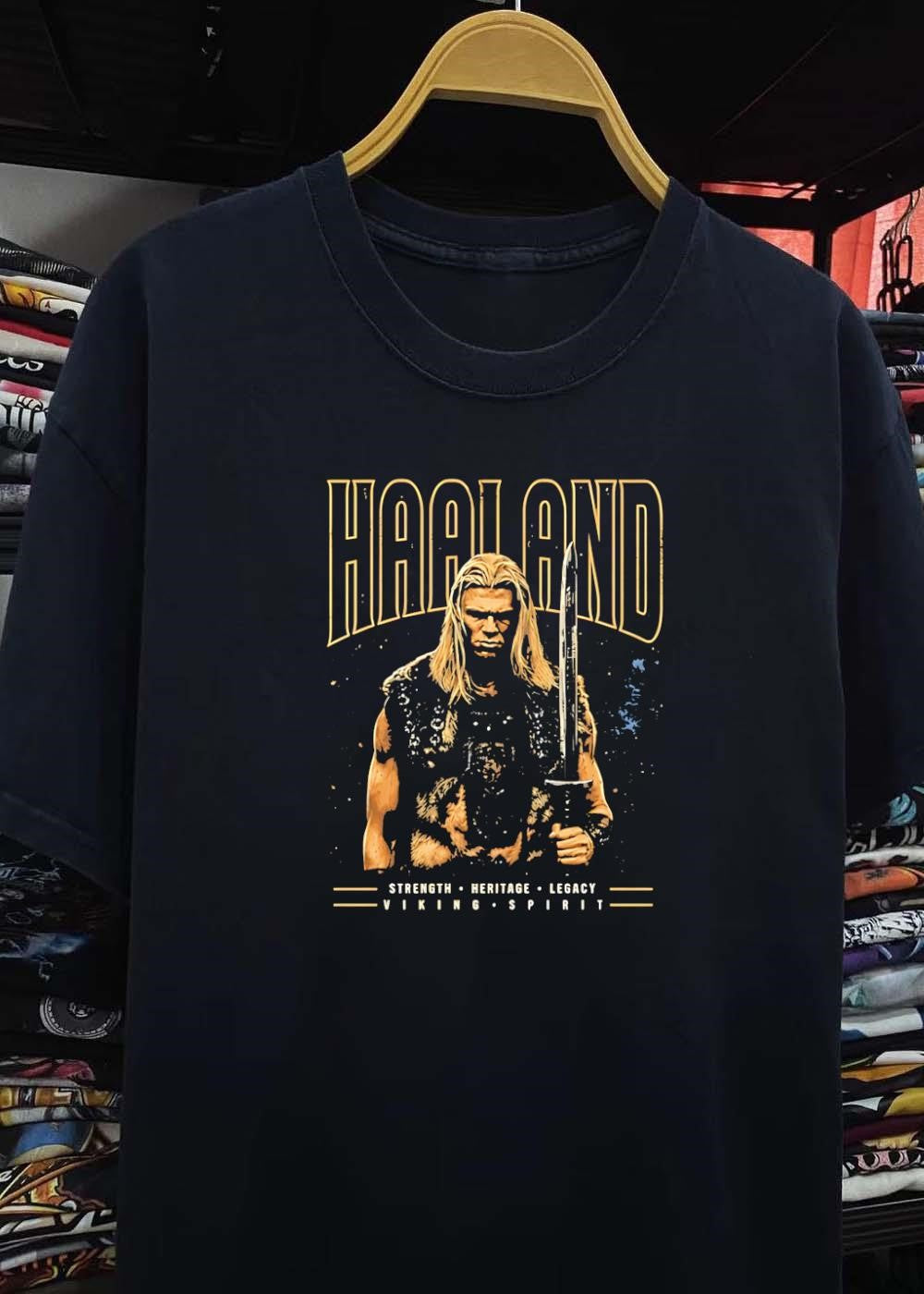Strength Heritage Legacy Viking Spirit Haaland Warrior With Sword T-Shirt
