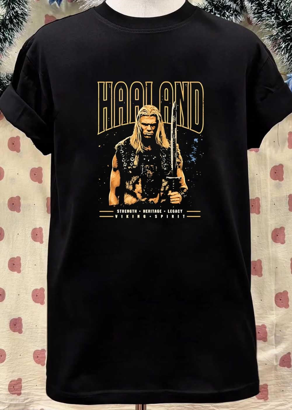 Strength Heritage Legacy Viking Spirit Haaland Warrior With Sword T-Shirt