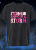 Stronger Than The Storm Pink Ribbon Awareness Butterfly T-Shirt