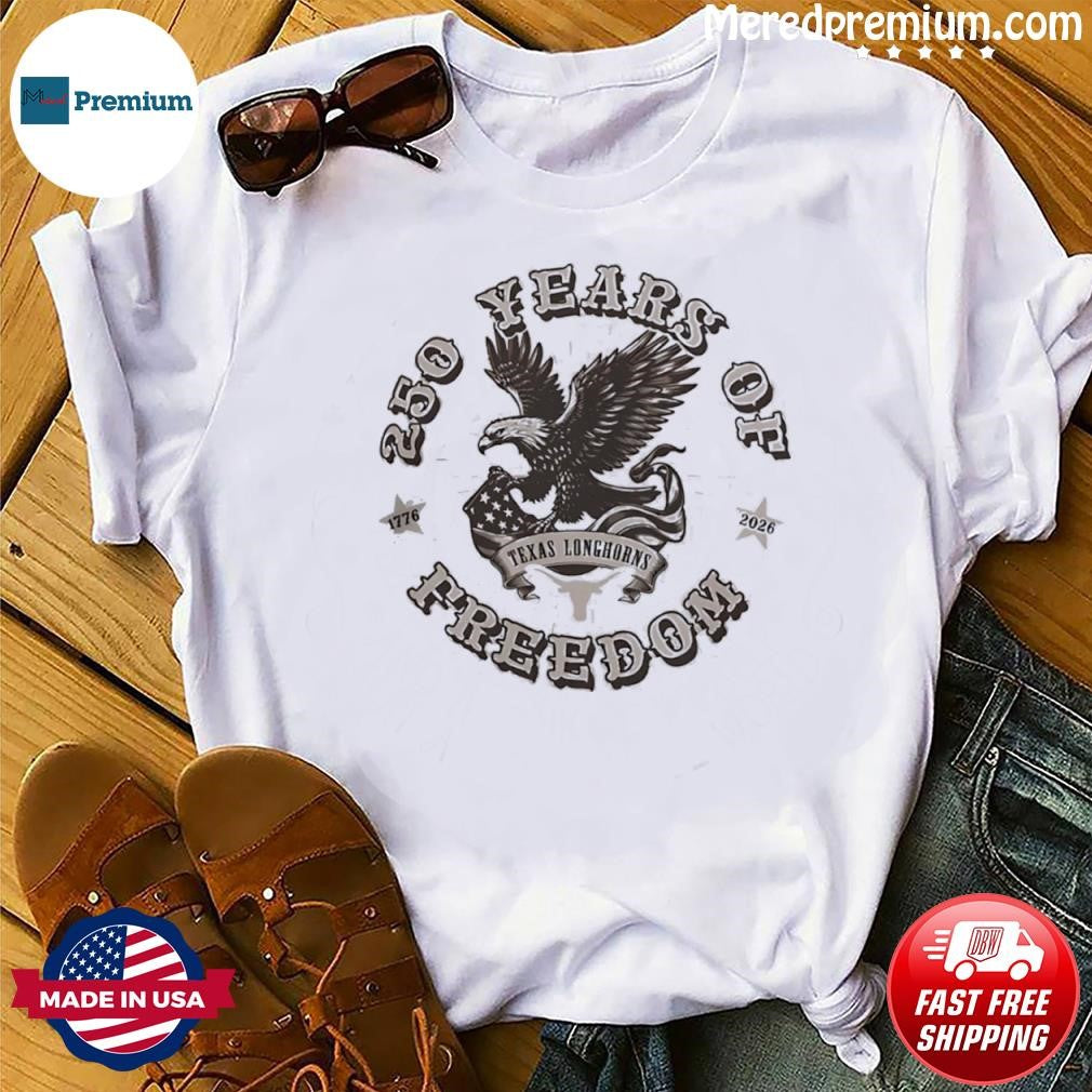 Texas Longhorns Americana 250 Years of Freedom 1776-2026 T-Shirt