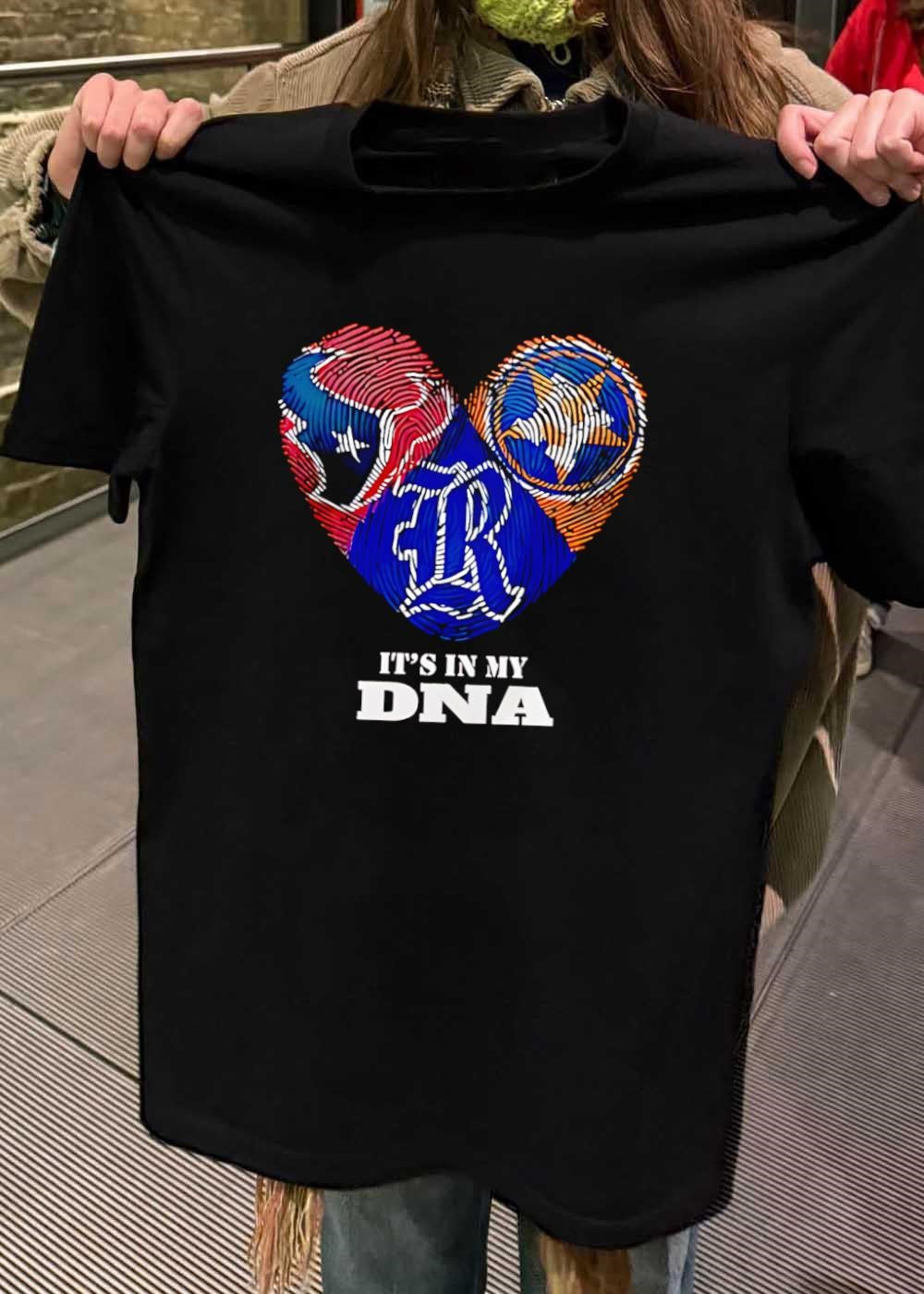 Texas Rangers Fingerprint Heart It’s in My DNA Texas Rangers shirt