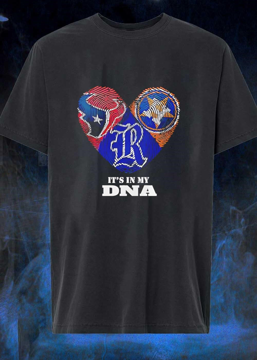 Texas Rangers Fingerprint Heart It’s in My DNA Texas Rangers shirt
