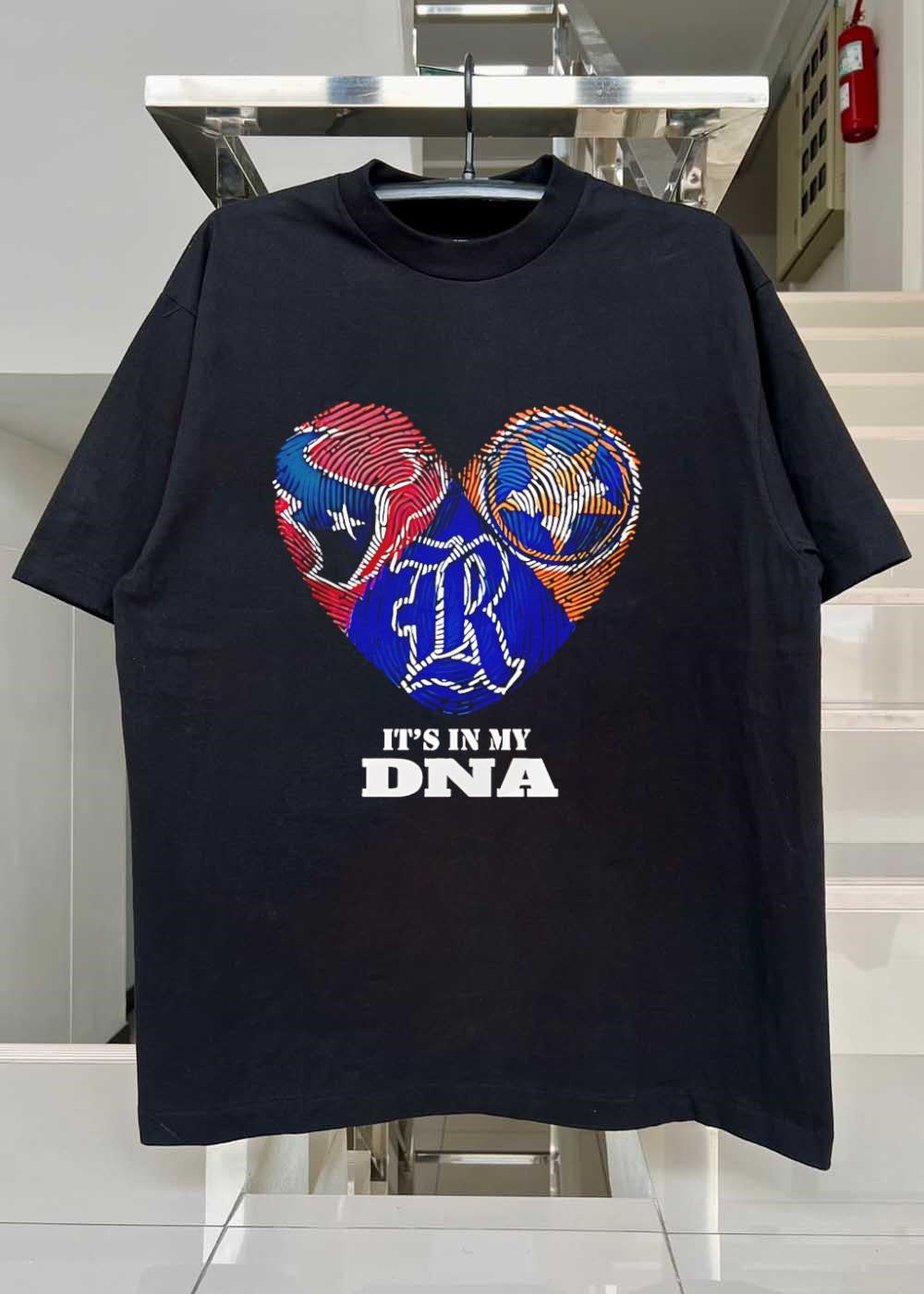 Texas Rangers Fingerprint Heart It’s in My DNA Texas Rangers shirt