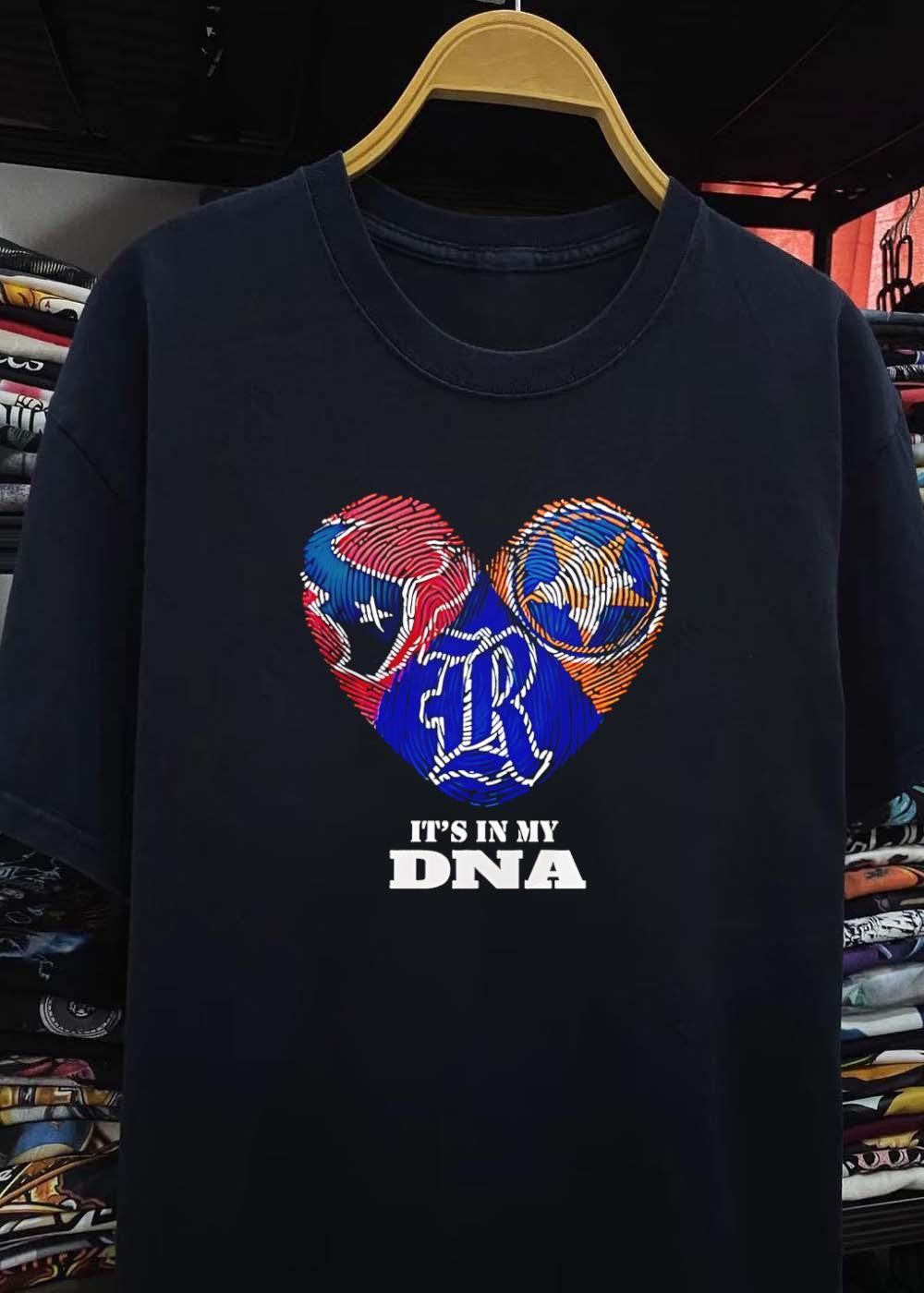 Texas Rangers Fingerprint Heart It’s in My DNA Texas Rangers shirt