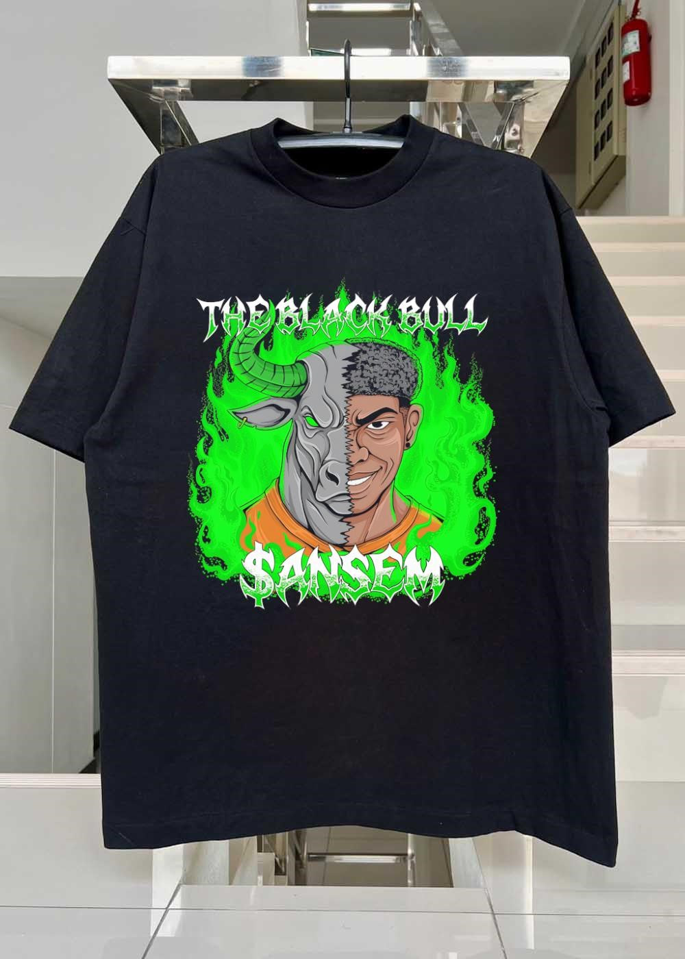 The Black Bull Sansem Half Man Half Bull Green Fire T-Shirt