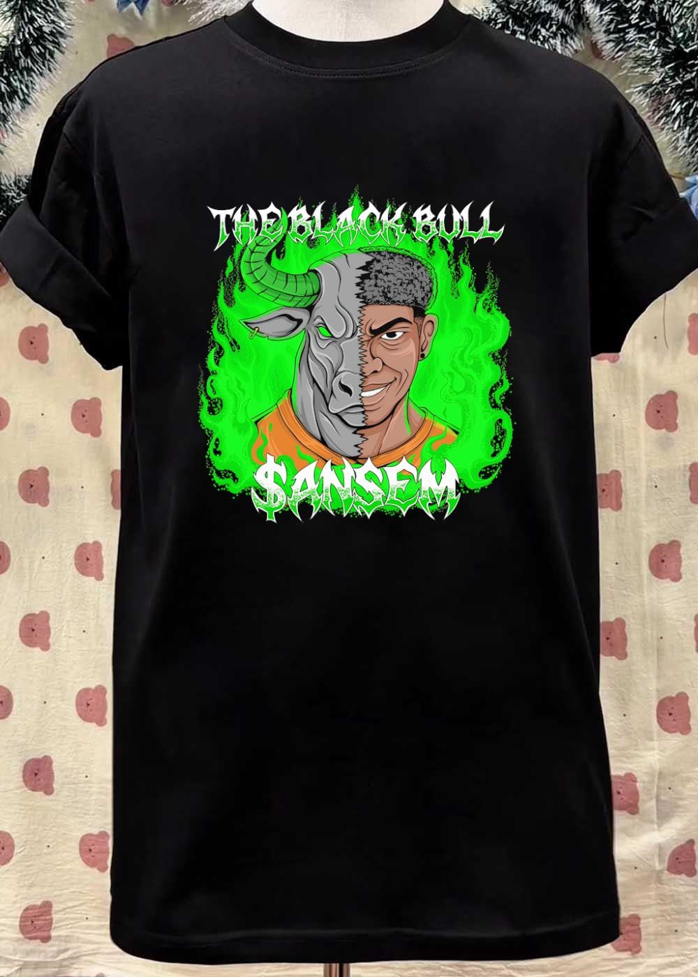 The Black Bull Sansem Half Man Half Bull Green Fire T-Shirt