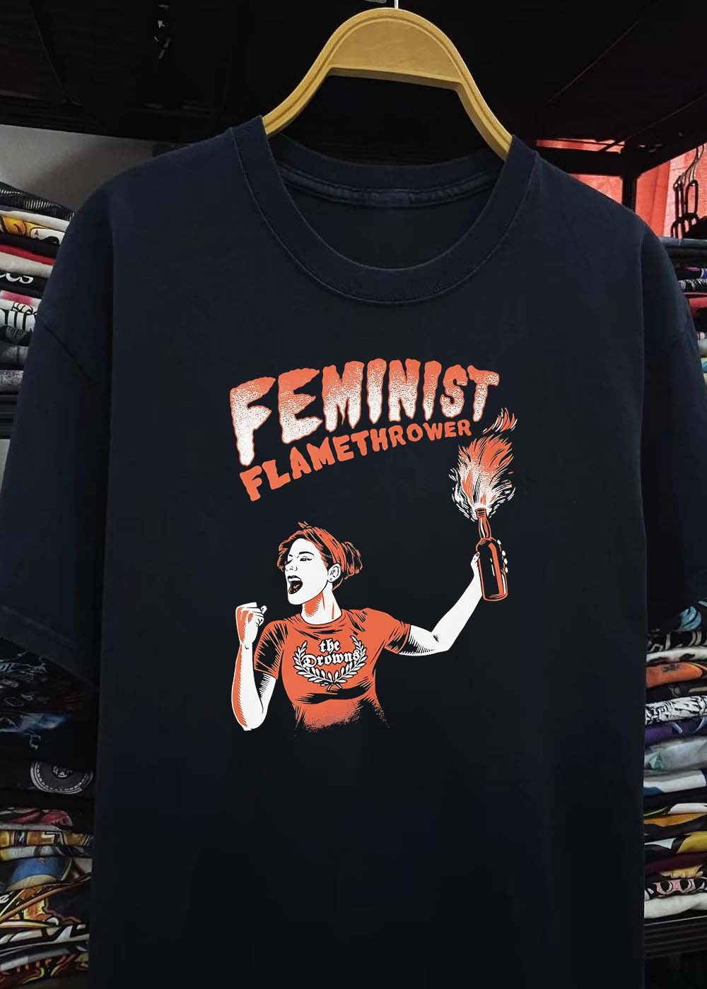 The Drowns Feminist Flamethrower Punk Rock Graphic T-Shirt