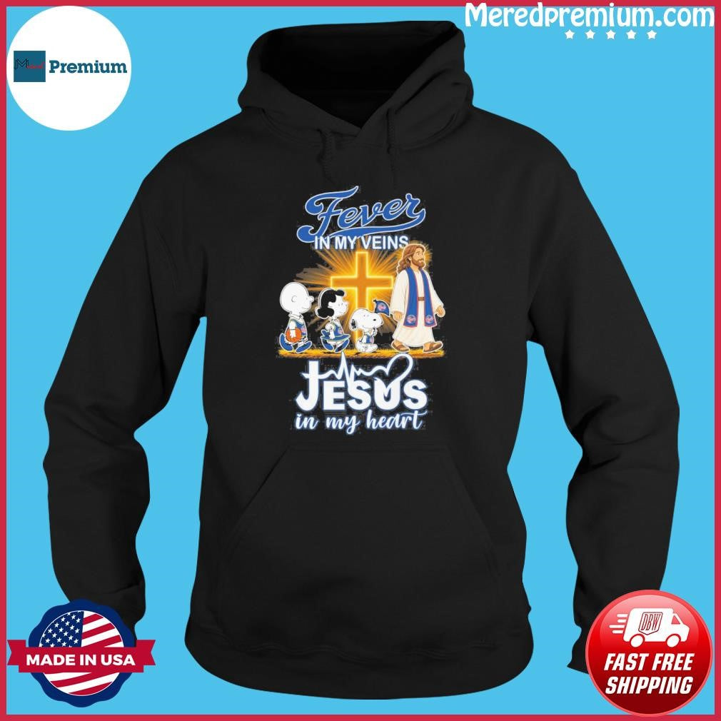 The Peanuts X Indiana Fever In My Veins Jesus In My Heart Shirt