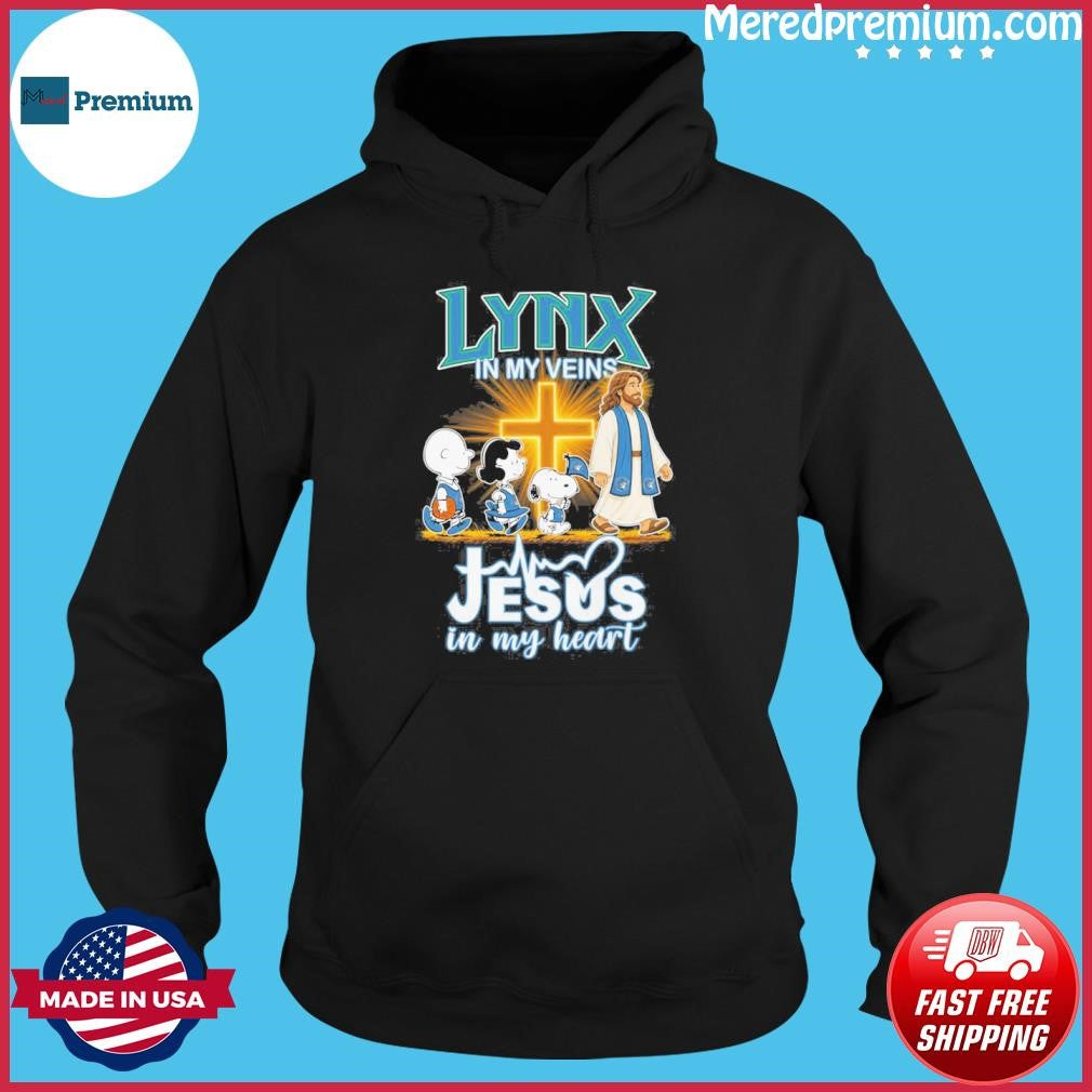 The Peanuts X Minnesota Lynx In My Veins Jesus In My Heart Shirt