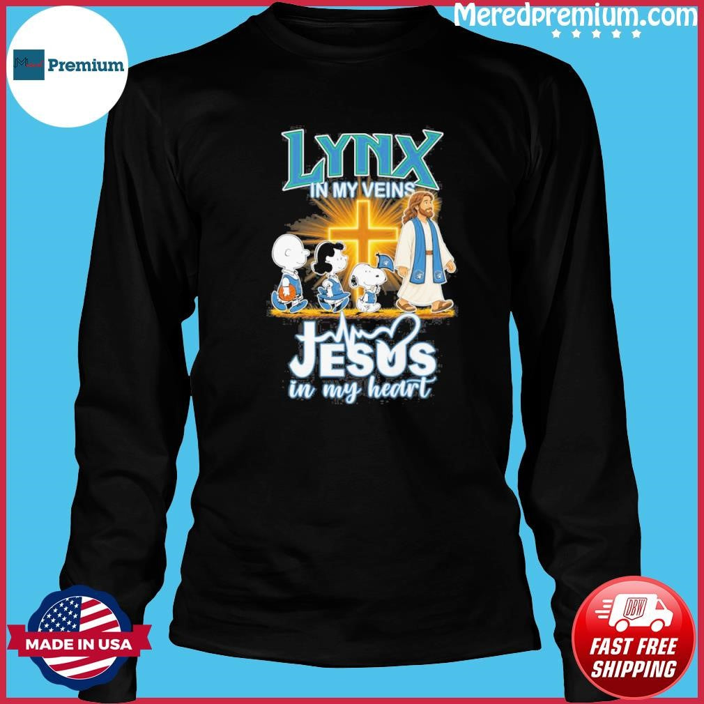 The Peanuts X Minnesota Lynx In My Veins Jesus In My Heart Shirt