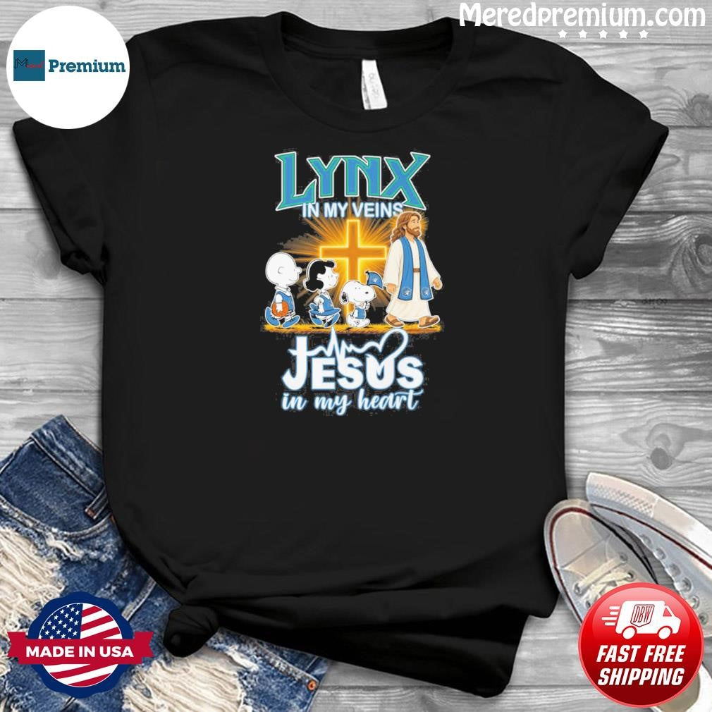 The Peanuts X Minnesota Lynx In My Veins Jesus In My Heart Shirt