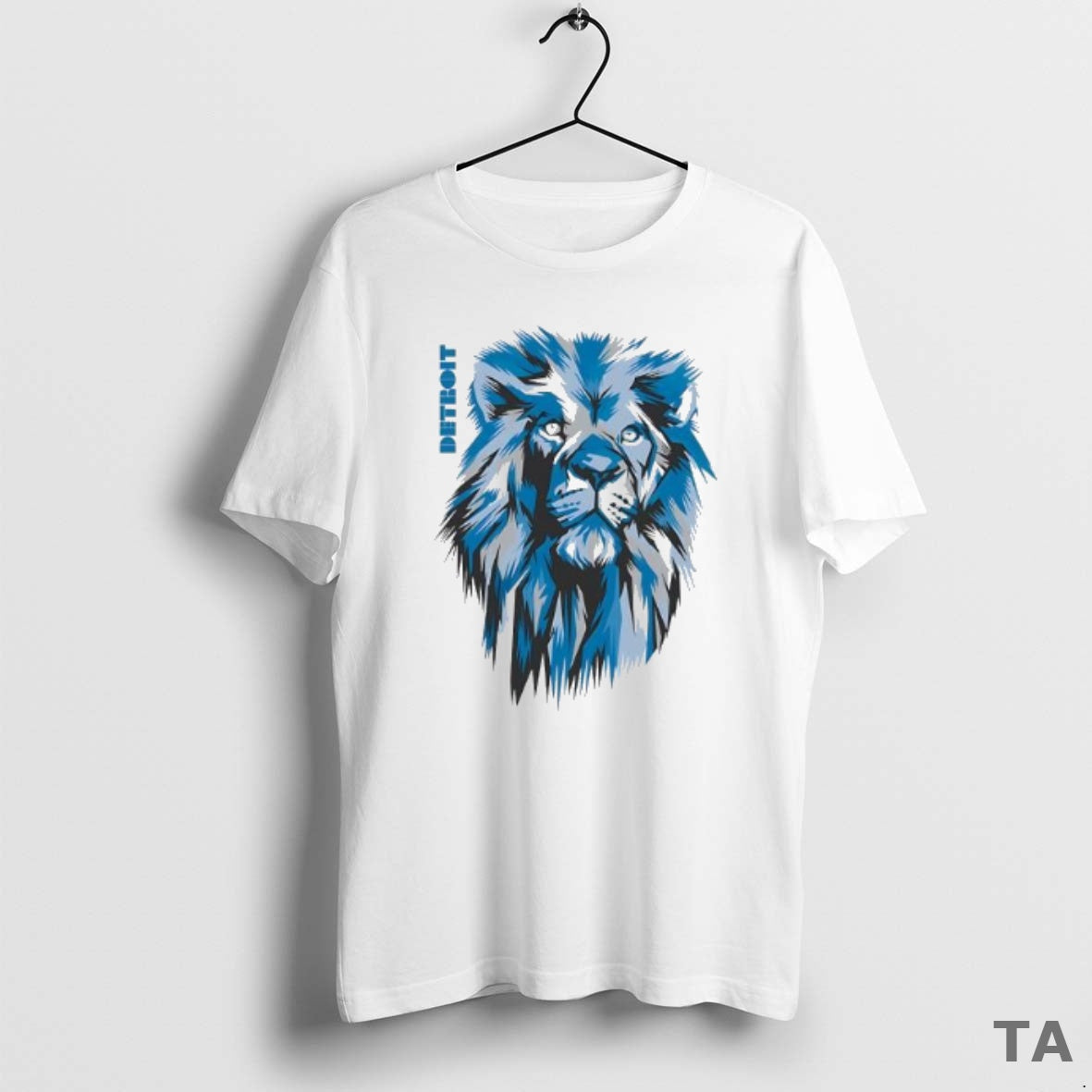 Top Detroit Football Lion Head Graphic Art T Shirt Sweater