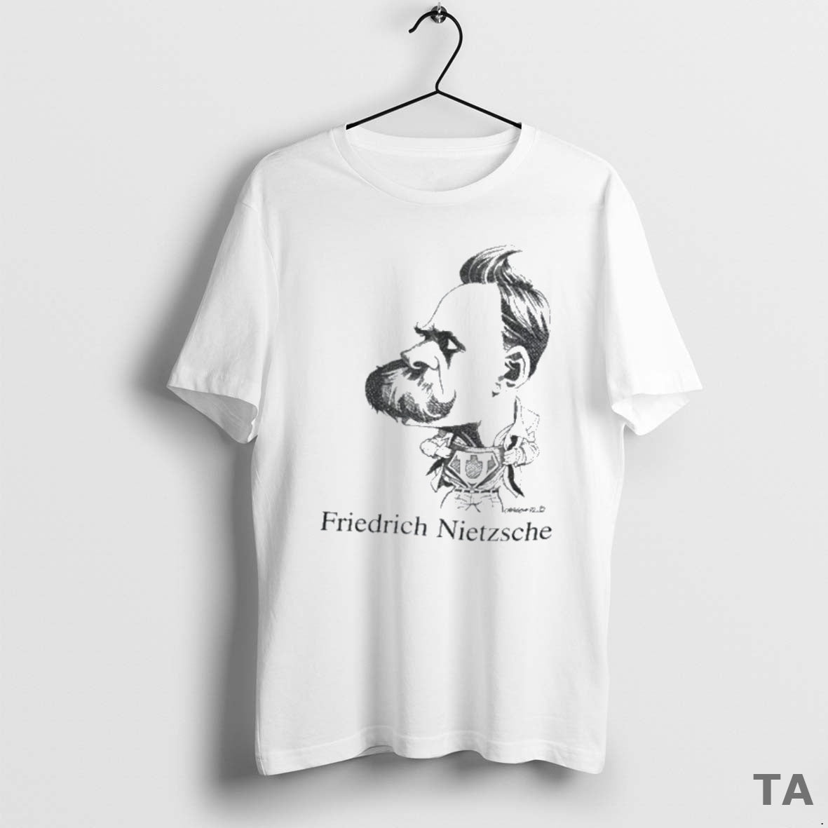 Top Friedrich Nietzsche Caricature T Shirt Sweater