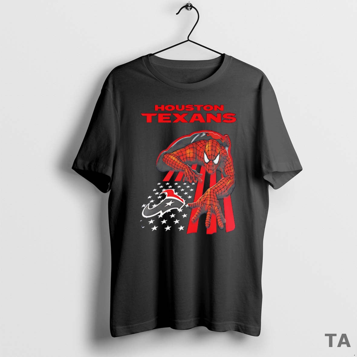 Top Houston Texans Spiderman America Flag T Shirt Sweater