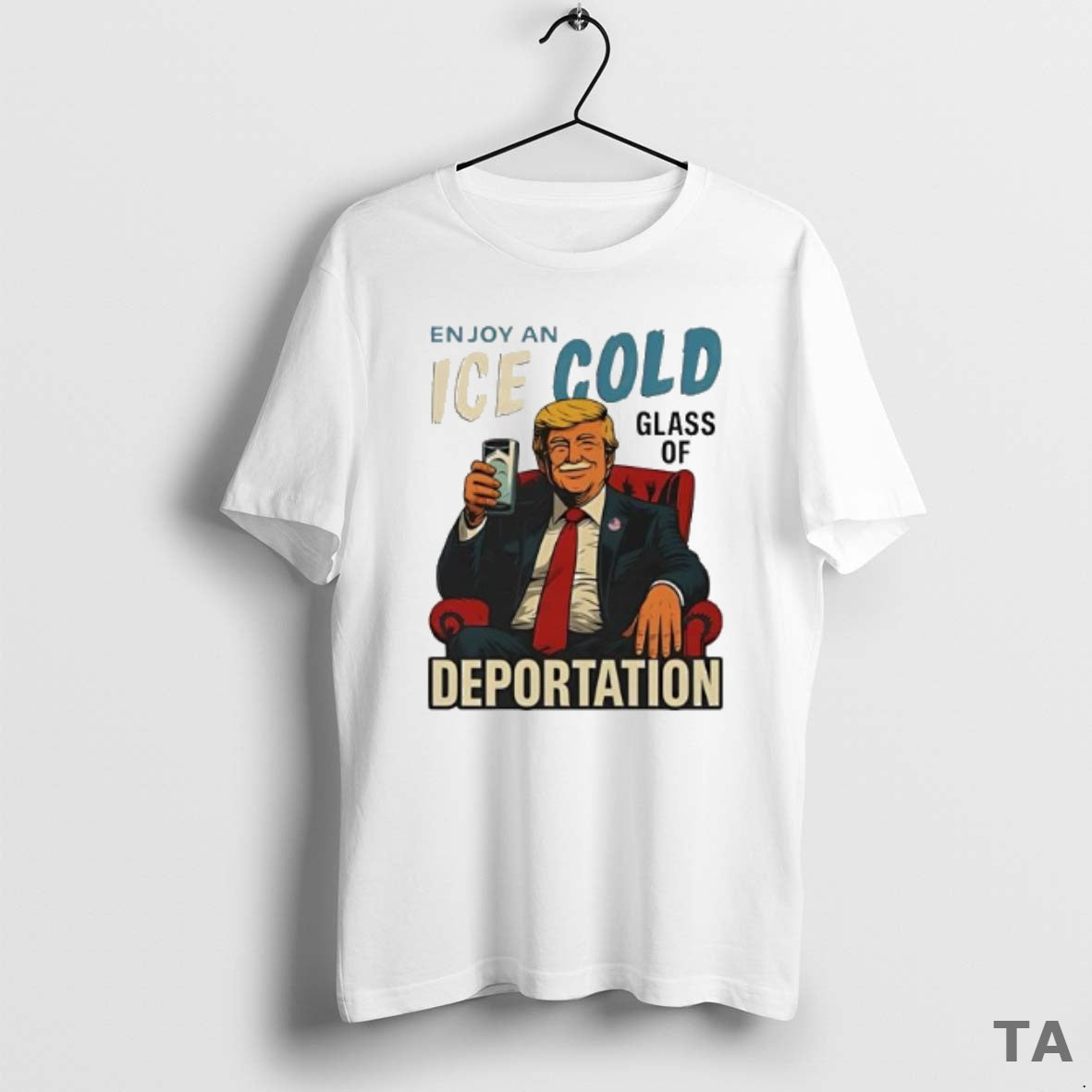 Top Ice Cold Glass Of Deportation Trump Milk Mustache Shrit T Shirt Sweater