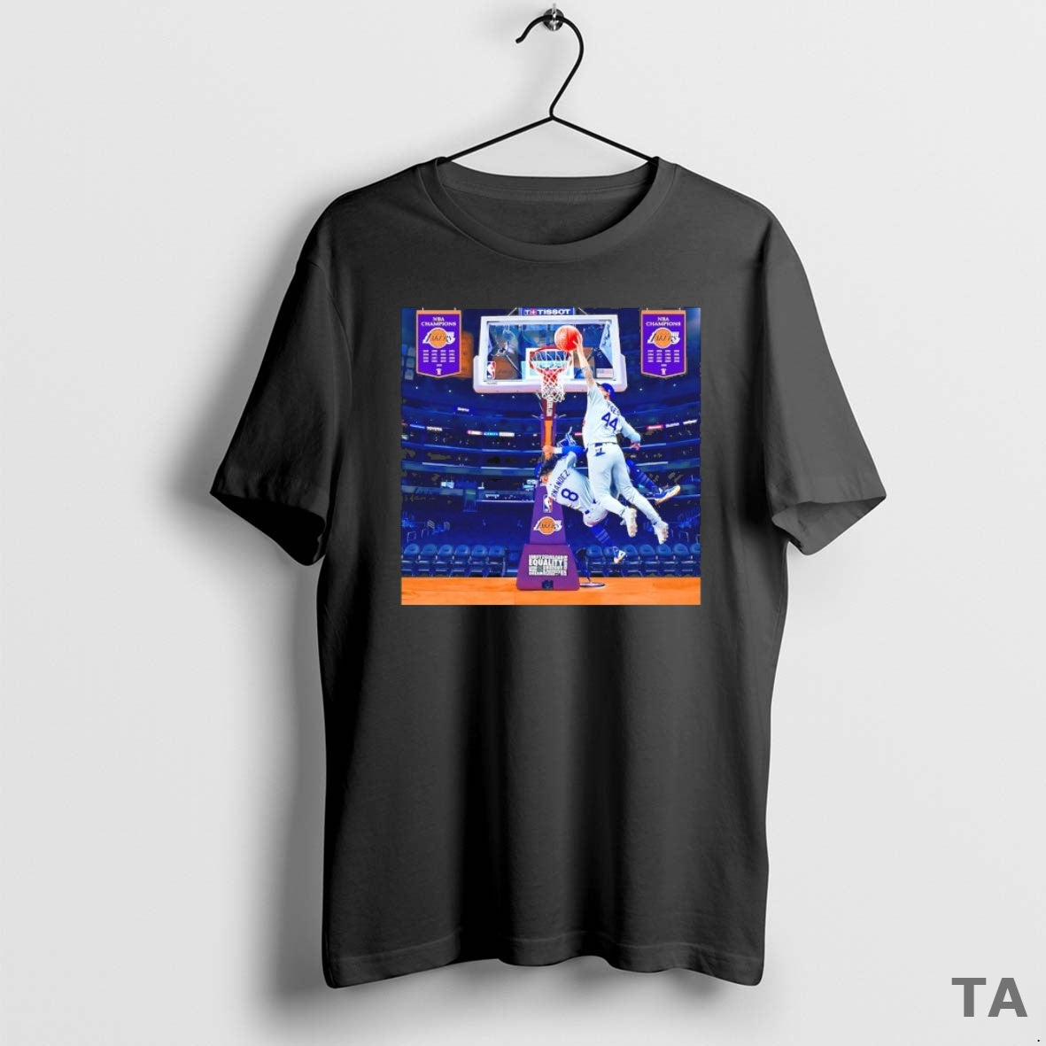 Top Kike Hernandez And Andy Pages Playing Basketball Nba Los Angeles Lakers T Shirt Sweater