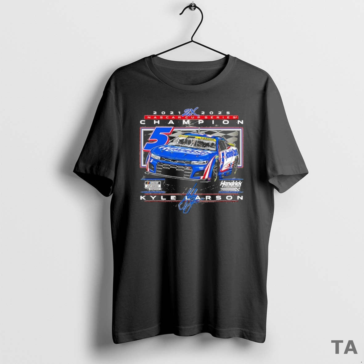 Top Kyle Larson Two Time Nascar Cup Series Champion Car Signature T Shirt Sweater