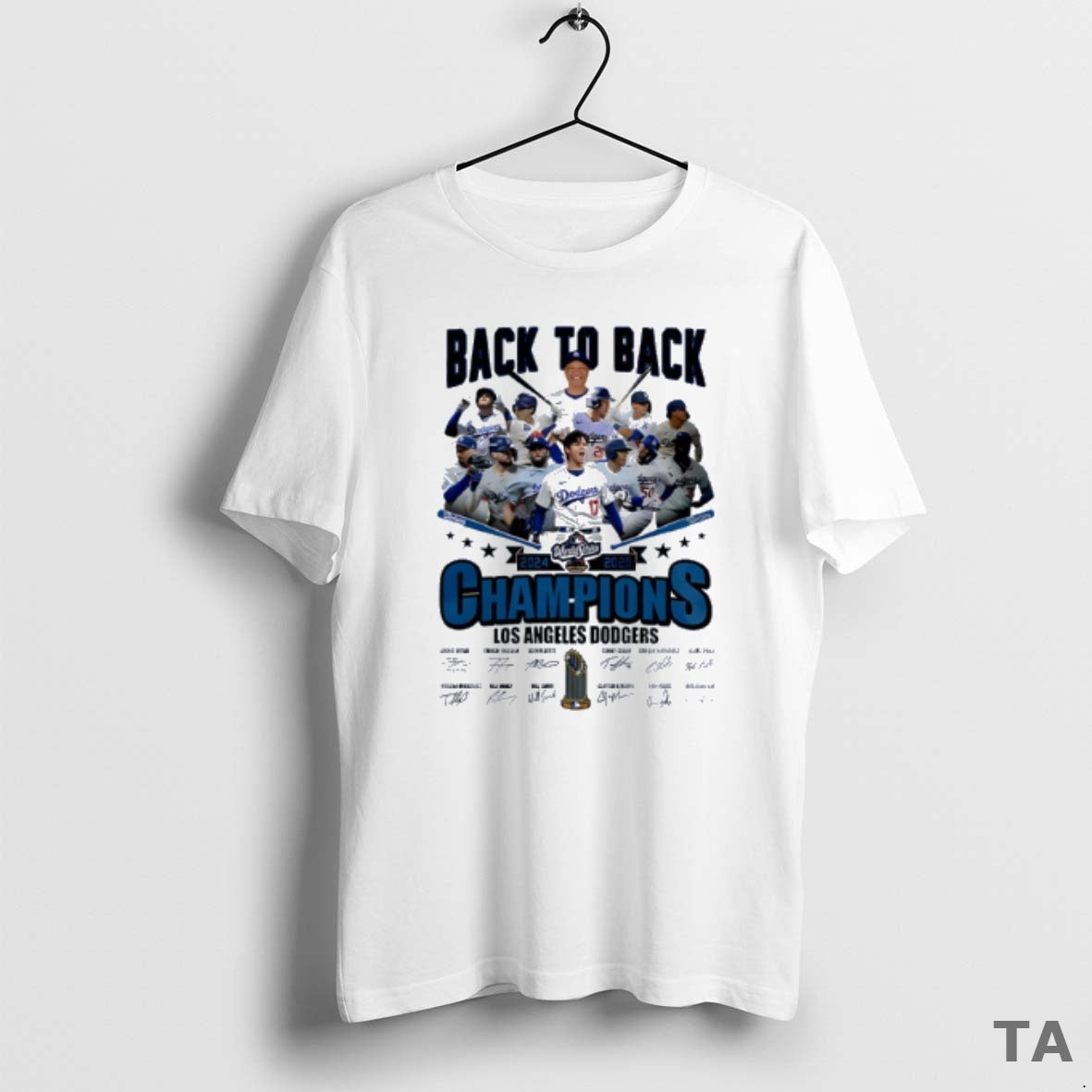 Top Los Angeles Dodgers 2025 World Series Back To Back Champions Signatures T Shirt Sweater