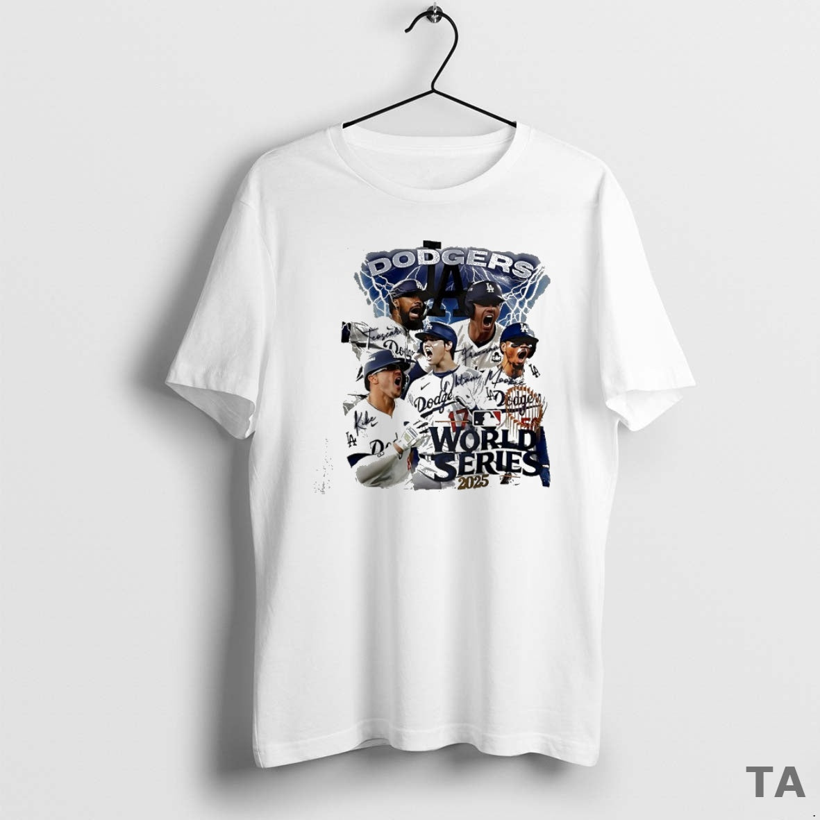 Top Los Angeles Dodgers 2025 World Series Champions Lightning Graphic T Shirt Sweater