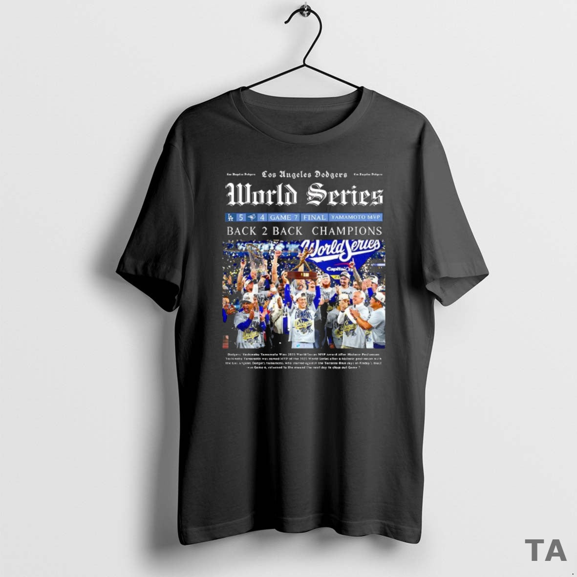 Top Los Angeles Dodgers World Series Back To Back Champions 2025 Newspaper T Shirt Sweater
