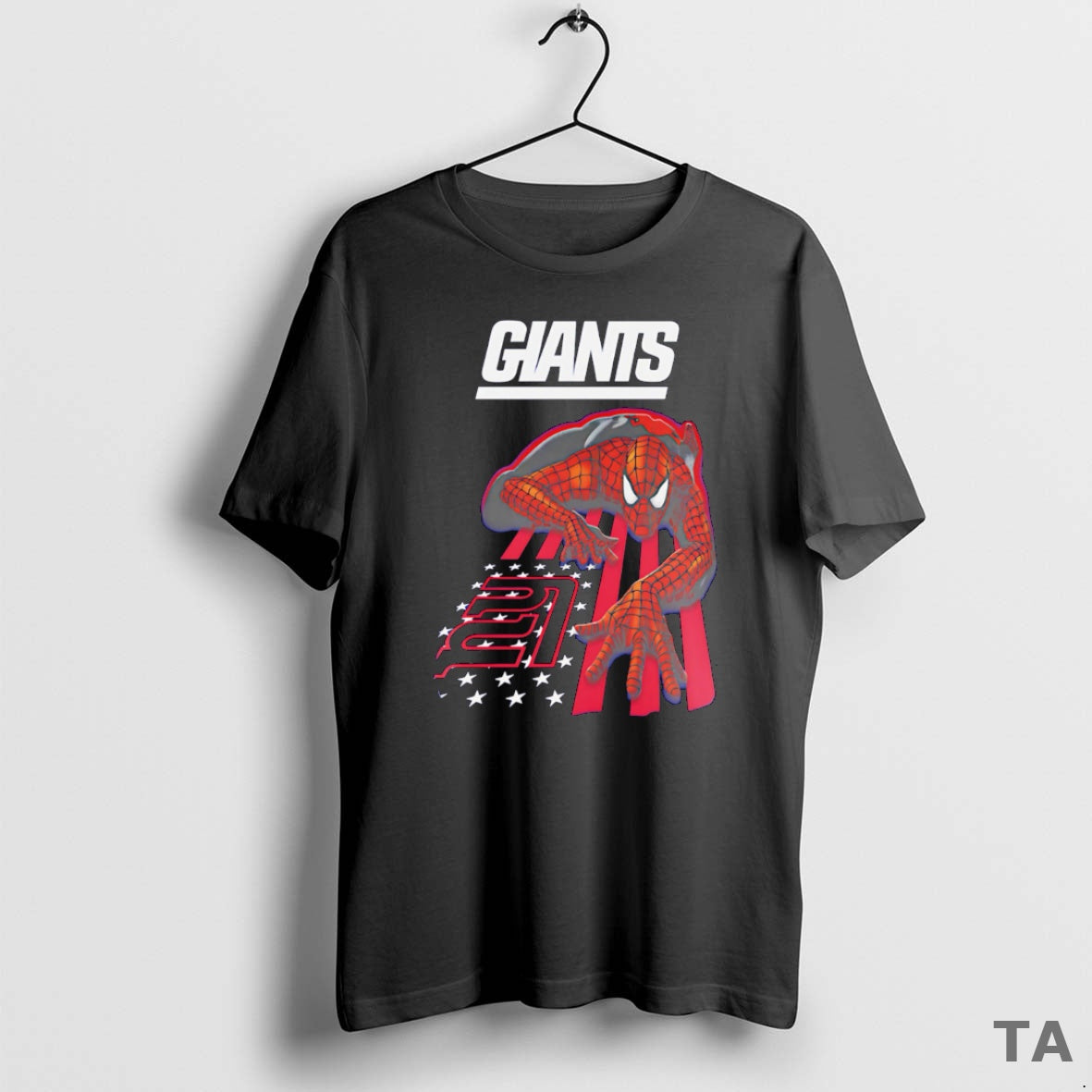 Top New York Giants Spiderman America Flag T Shirt Sweater