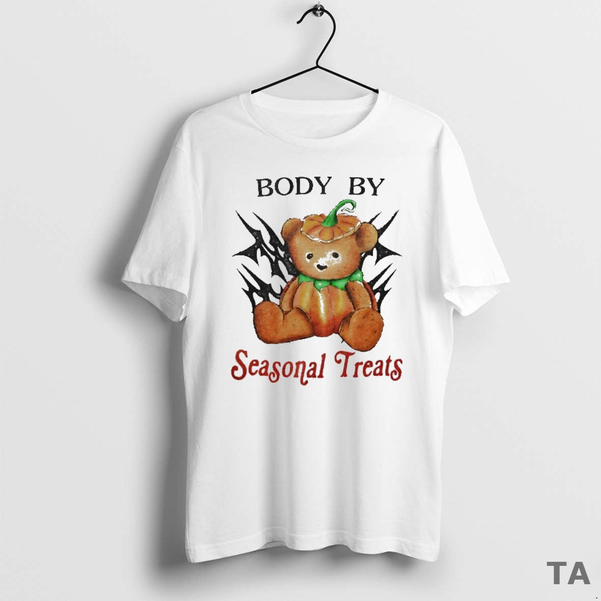 Top Pumpkin Teddy Bear Body By Seasonal Treats T Shirt Sweater