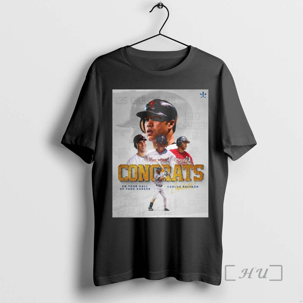 Trending Astros Congrats Carlos Beltran On Your Hall Of Fame Career Signature Premium T Shirts