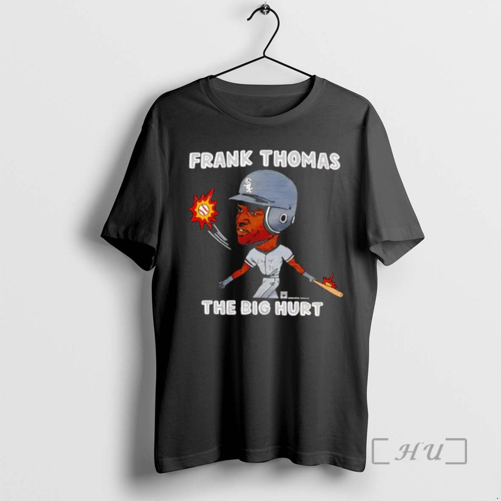 Trending Frank Thomas Chicago White Sox 35 Baseball Player Caricature Big Head Hitting Ball The