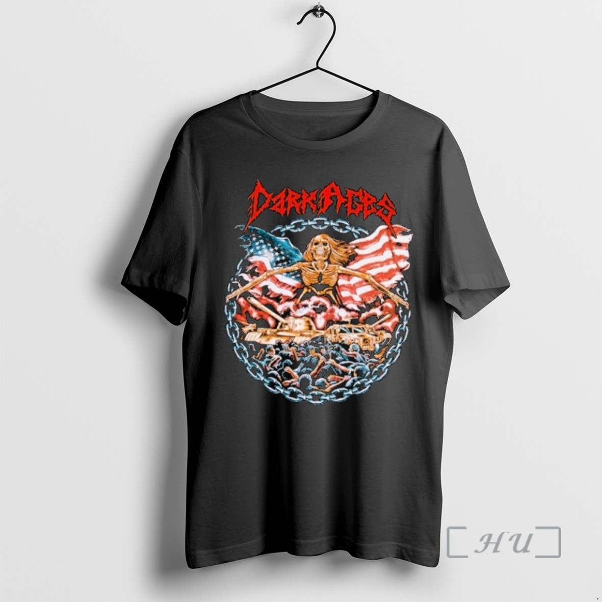 Trending Hasan Piker Dark Ages American Flag Skeleton Premium T Shirt Sweater