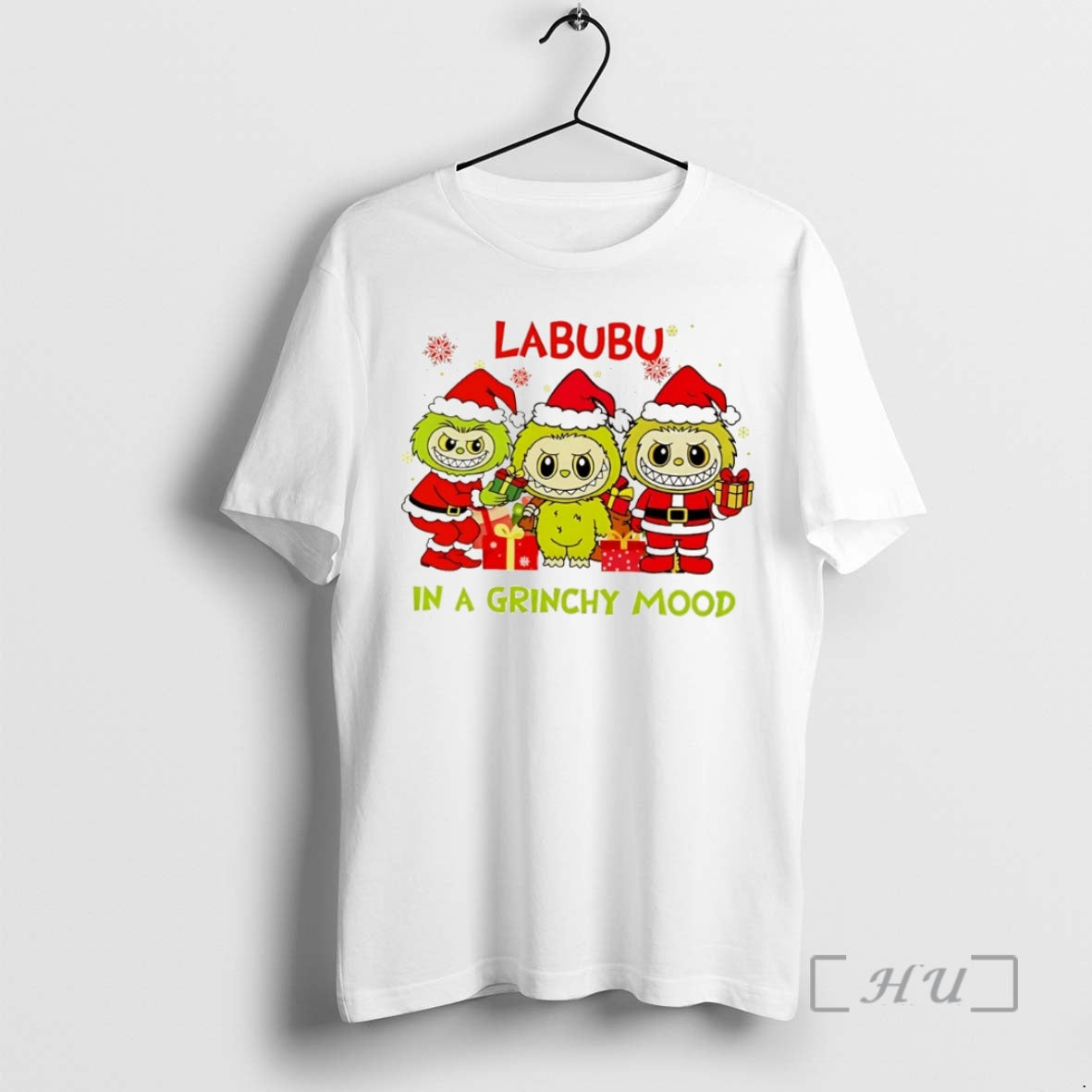 Trending Labubu Santa In A Grinchy Mood Christmas Christmas Premium T Shirt Sweater