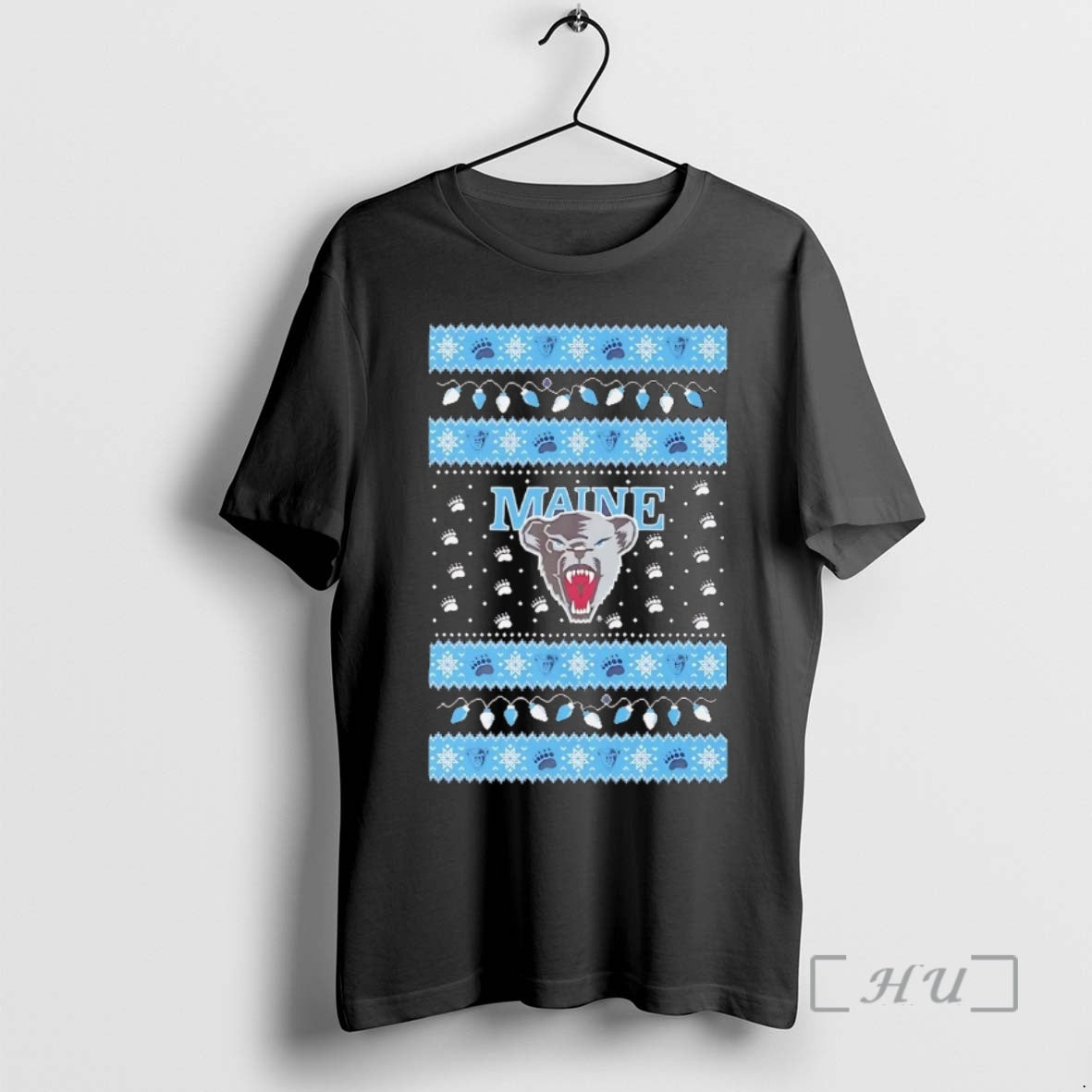 Trending Maine Black Bears Ugly Christmas Light Premium T Shirt Sweater
