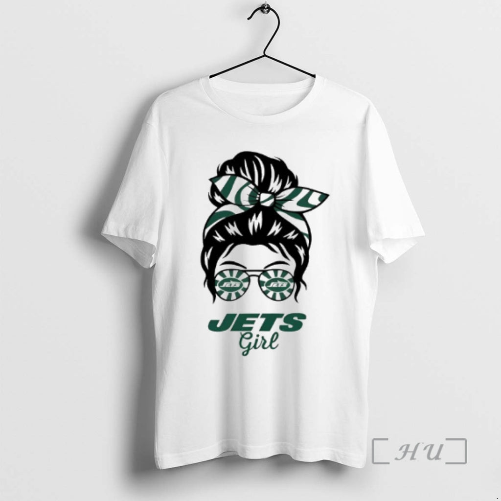 Trending New York Jets Girl Messy Bun Glasses